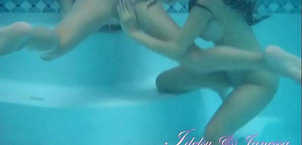  Idelsy love and Janessa Brazil in the pool